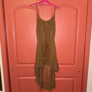High Low Brown Floral Dress